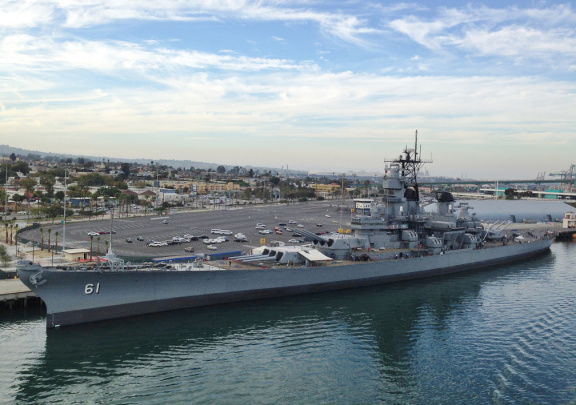 Battleship USS Iowa at the Port of Los Angeles